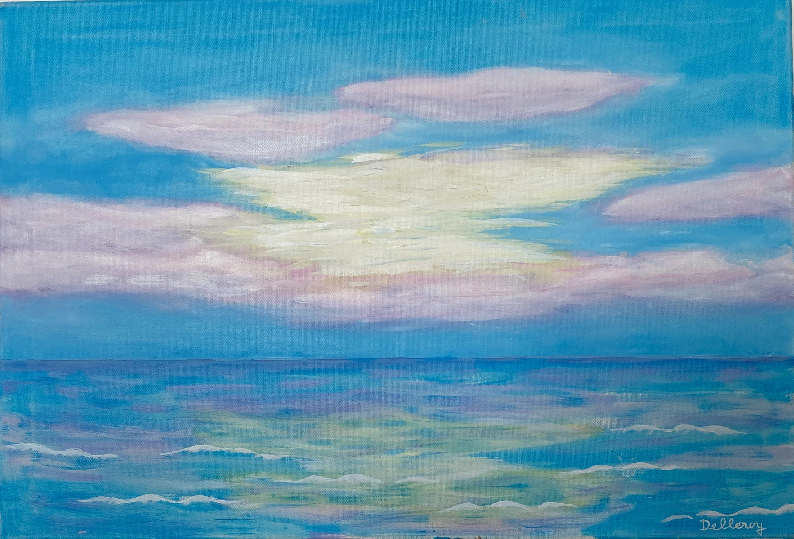 Coucher de Soleil Rose Jaune sur la Côte Fleurie Coucher de Soleil Rose Jaune sur la Côte Fleurie (h50 x 73)