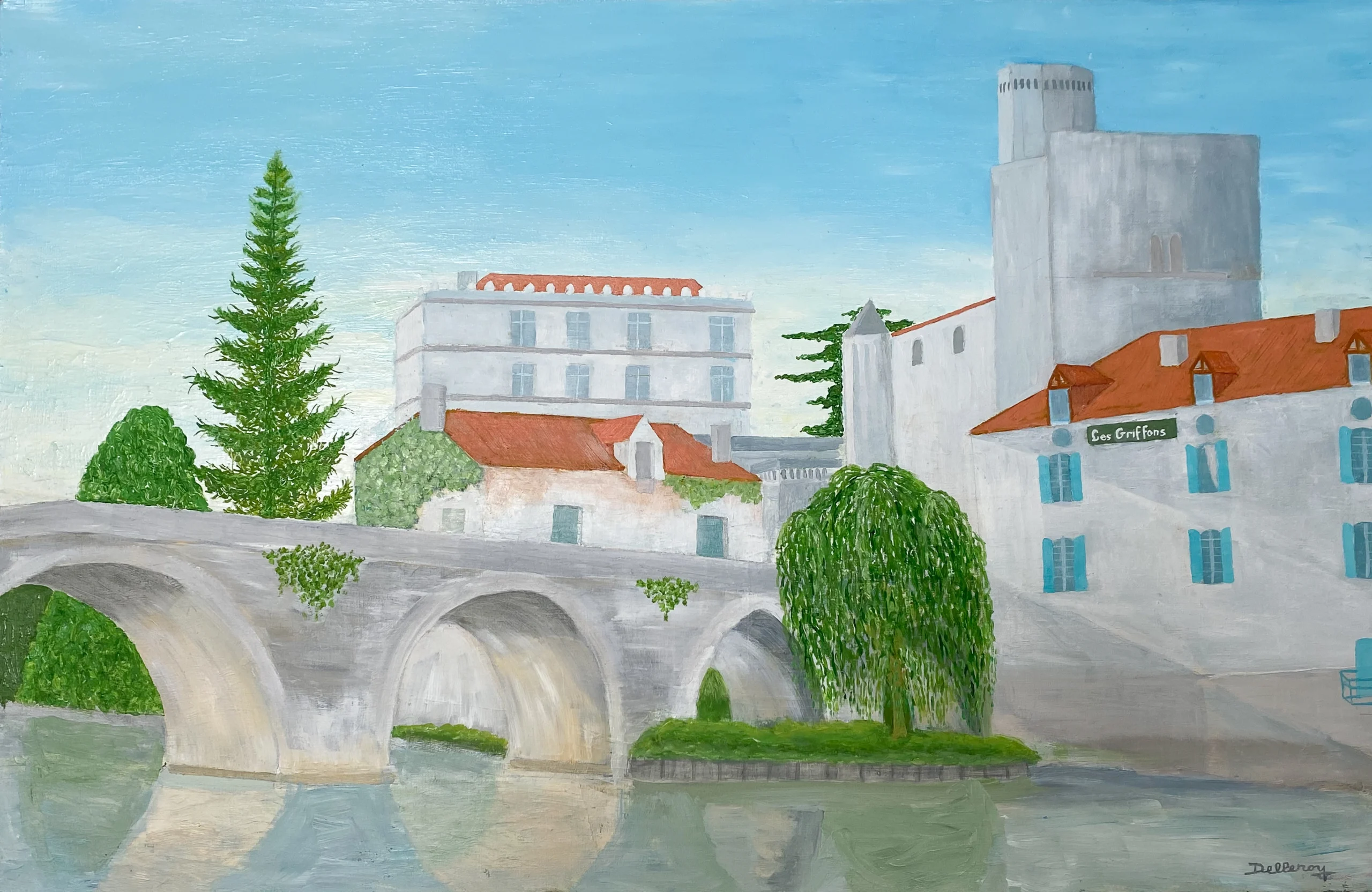 BOURDEILLES - Vue de la Dronne BOURDEILLES - Vue de la Dronne (h60 x 73)