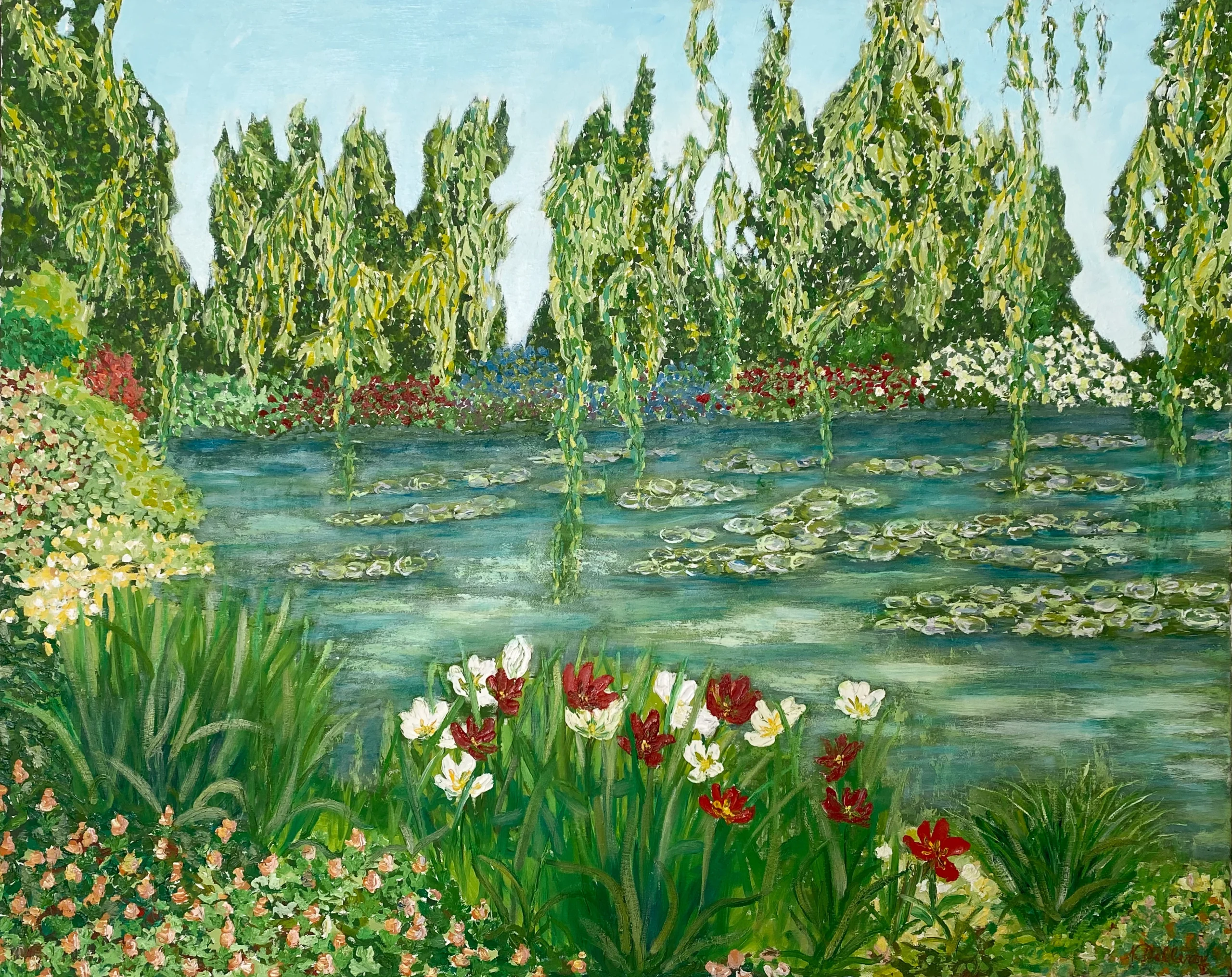 GIVERNY en Mai - Les Tulipes de l'Étang GIVERNY en Mai - Les Tulipes de l'Étang (h80 x 100)