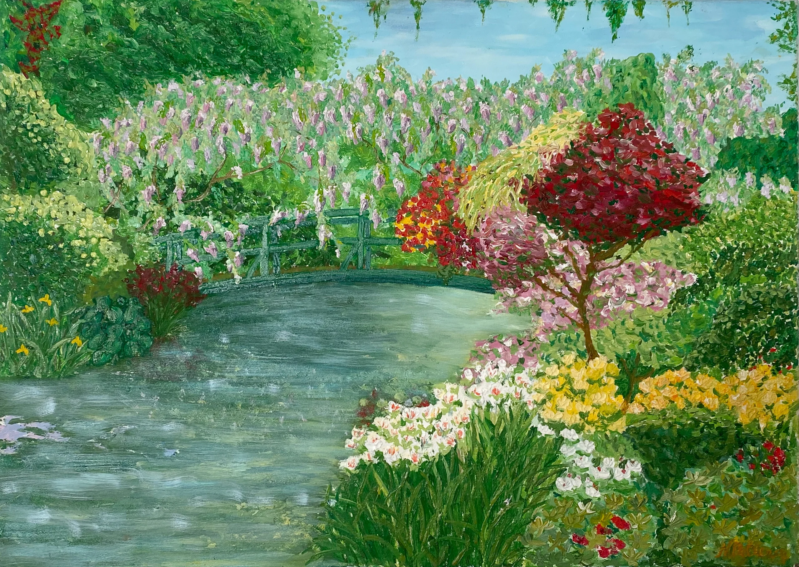 GIVERNY en Mai - Le Pont Japonais GIVERNY en Mai - Le Pont Japonais (h50 x 70)